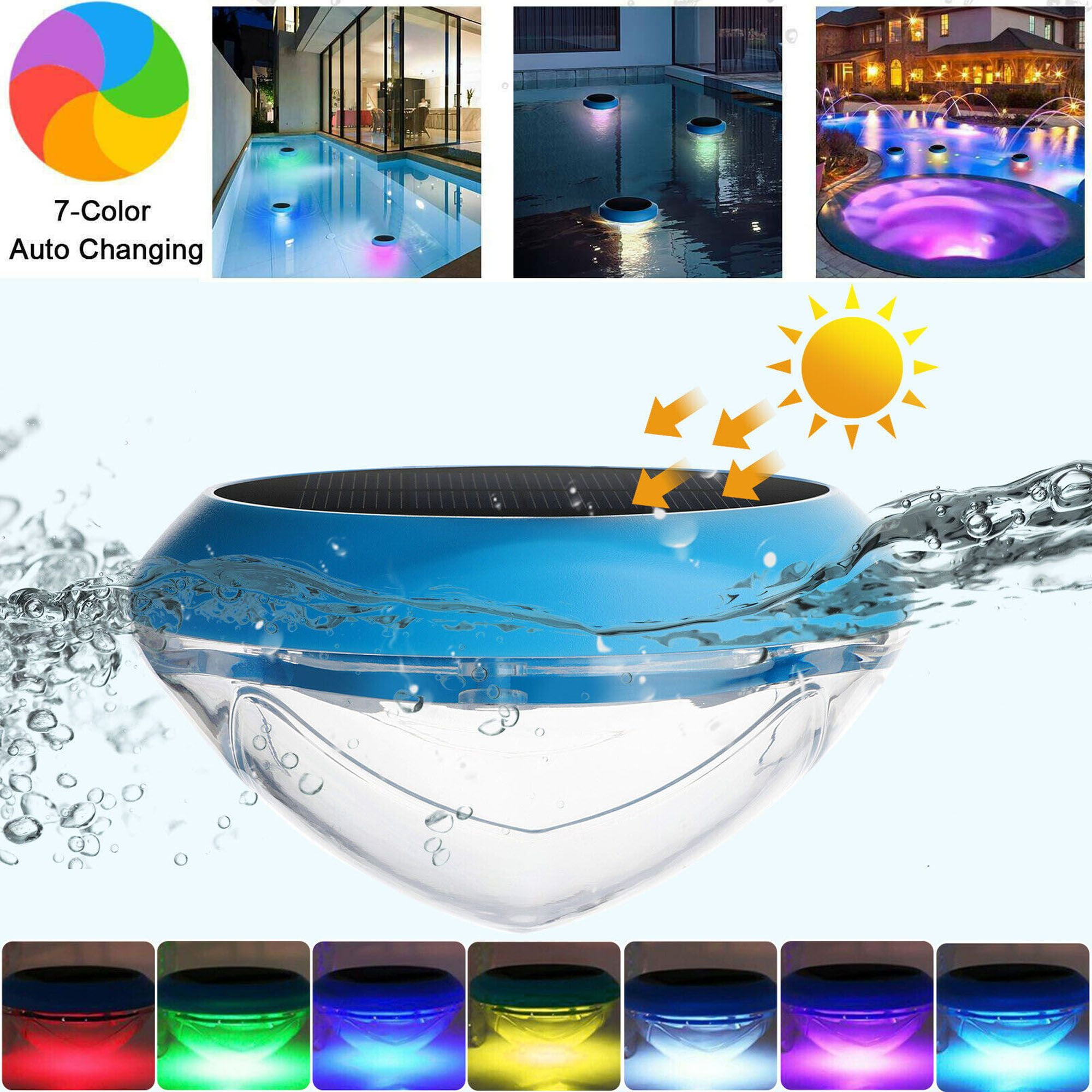 Blue Solar Powered LED Color Changing Floating Pool Light