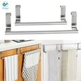 thumbnail image 1 of Deago Stainless Steel Over Door Towel Hanger Rack Bar Holders for Universal Fit on Cabinet Cupboard Doors (9 inch), 1 of 11