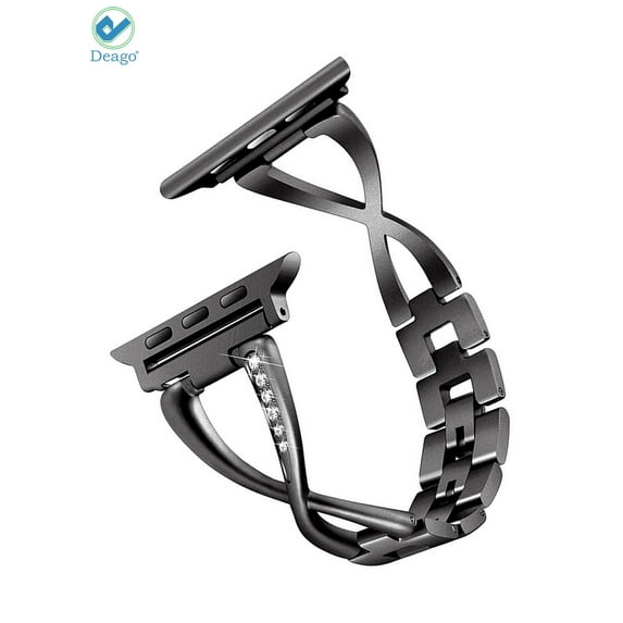 Deago Stainless Steel Replacement Band Accessory Wristband For Apple Watch 38mm 40mm Women iWatch Series SE 7 6 5 4 3 2 1
