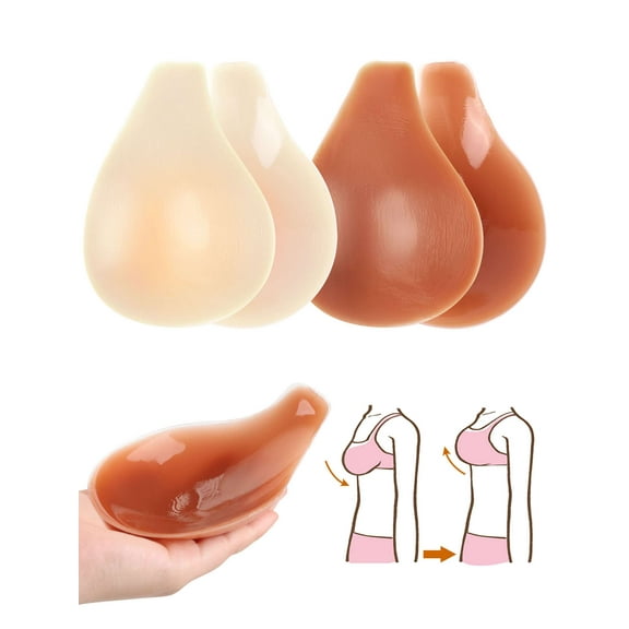 Deago Sticky Bra Silicone Adhesive Bra for Women Invisible Bras for Backless Strapless Dress Nippless Covers Push Up Bra