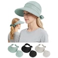 thumbnail image 1 of Deago Sun Hats for Women Outdoor UV Protection Wide Brim Sun Hat Foldable Summer Ponytail Cap Convertible Zip-Off Beach Hat Visor (Green), 1 of 9