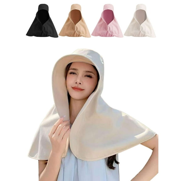 Deago Sun Hats for Women Sun Protection Wide Brim Shawl with Neck Flap Hiking Visor Hat Outdoor Summer Beach (Beige)