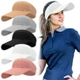 thumbnail image 1 of Deago Sun Visor Hats for Women Knitted Elastic Sports Hat Empty Top Quick Drying Wide Brim Golf Hat (Gray), 1 of 8