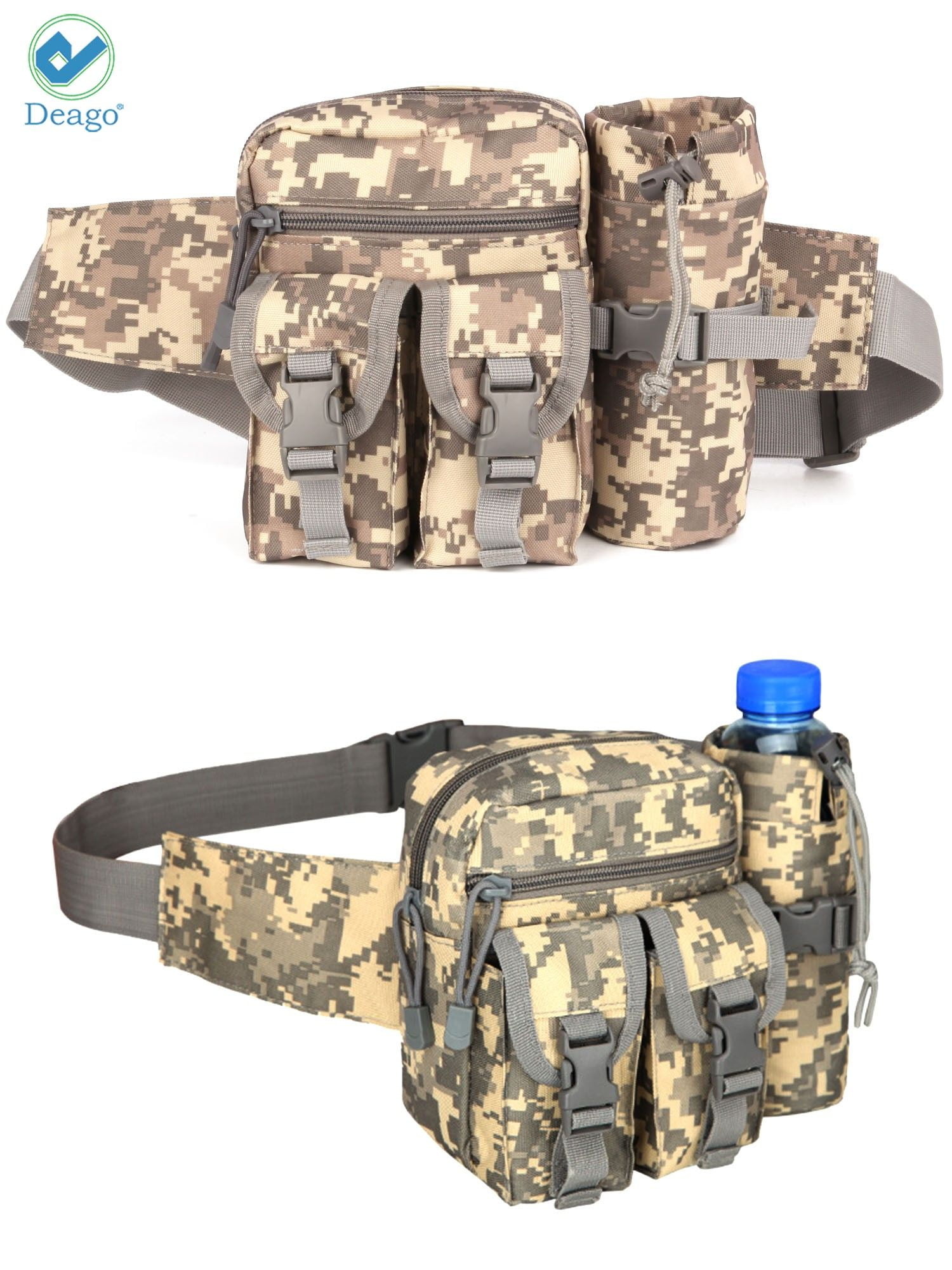 Deago Tactical Fanny Pack Military Waist Bag Utility Hip Pack Bag with Adjustable Strap Waterproof for Outdoors Fishing Cycling Camping Hiking