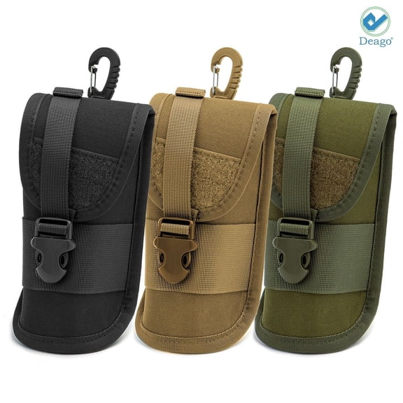 Deago Tactical Glasses Pouch Portable Outdoor Sunglasses Hard Case Eyeglasses Sturdy Carrying Case with Belt Clip (Khaki)