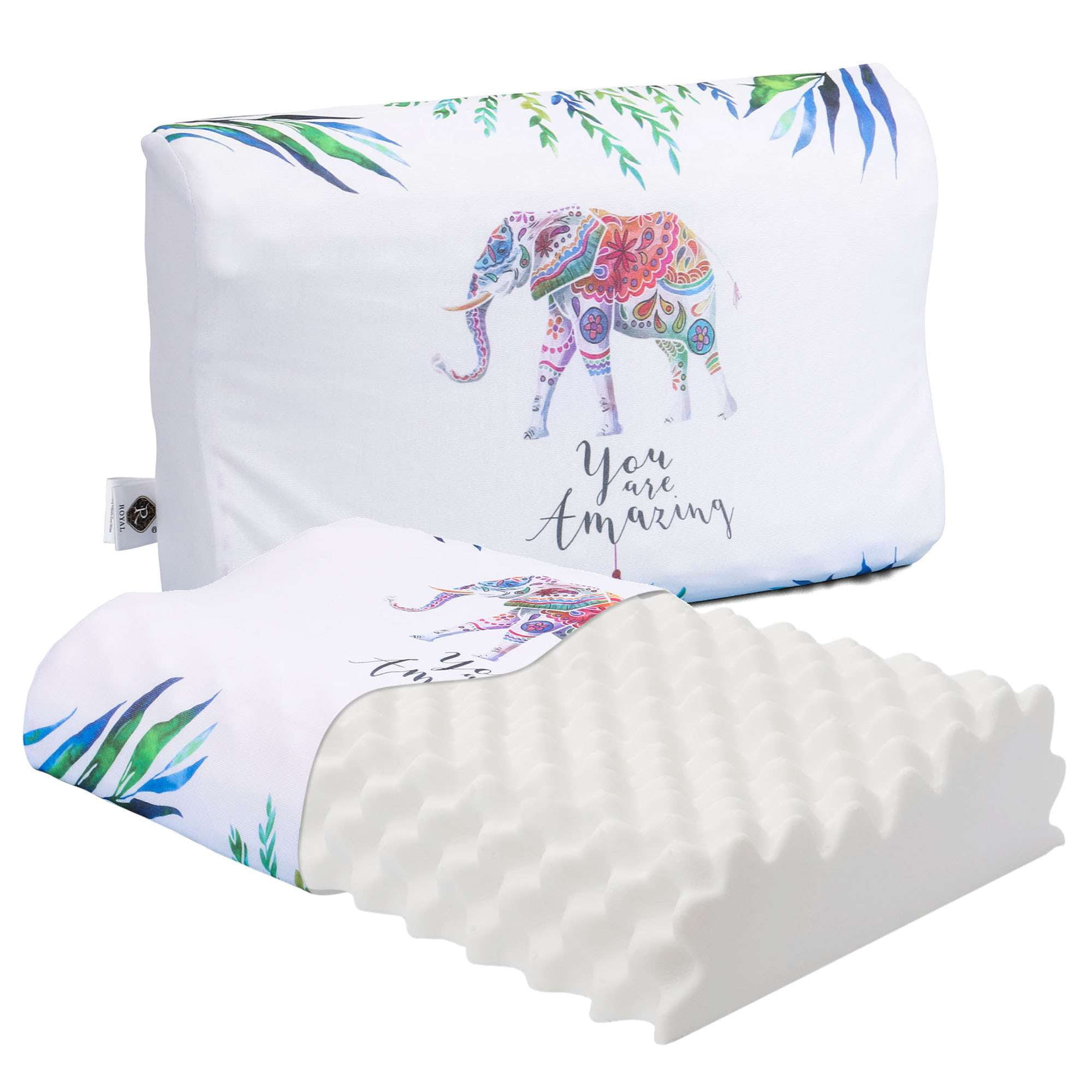 Deago Talalay Natural Latex Sleeping Pillow, Soft Standard Pillow for Side, Back, and Stomach Sleepers, Removable Breathable Cotton Cover