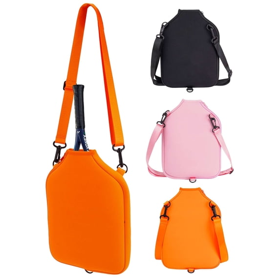 Deago Tennis Bag, Tennis Sling Backpack Crossbody Water Resistant for Men Women, Compatible for Pickleball Badminton Rackets (Orange)