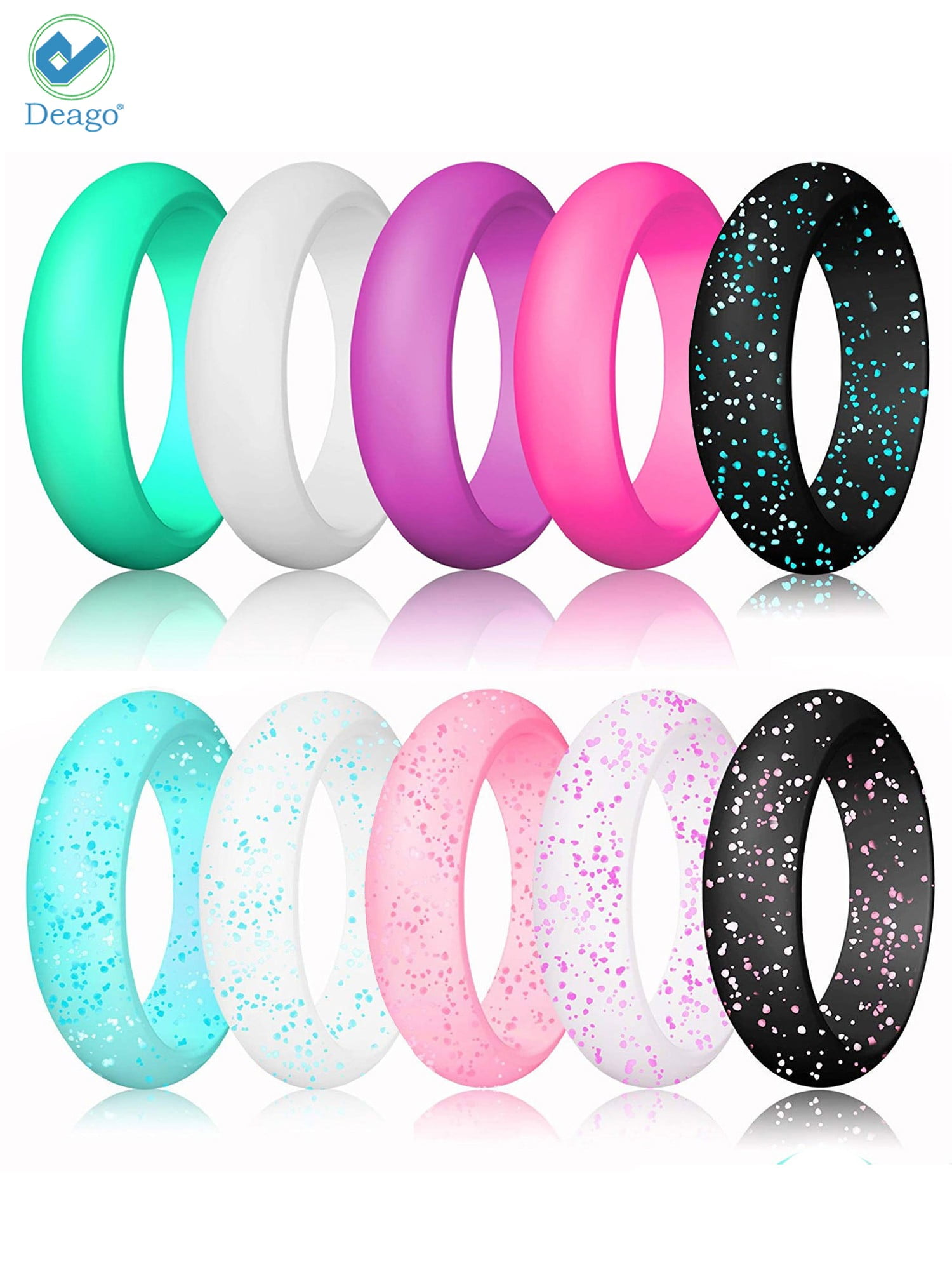 Deago Thin and Stackable Silicone Rings Wedding Bands Engagement Ring Deago Thin and Stackable Silicone Rings Wedding Bands Engagement Ring