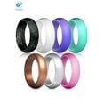 thumbnail image 1 of Deago Thin and Stackable Silicone Rings Wedding Bands For Women - 7 Pcs/Single Ring 5.5 mm Width, 1 of 6