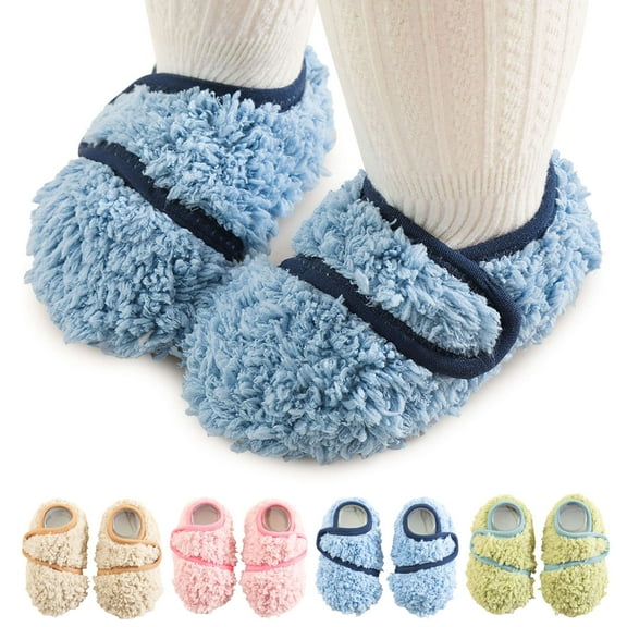 Deago Toddler Boys Girls Indoor House Slippers Lightweight Kids Baby Non-Slip First Walking Home Socks Shoes (Pink, M)