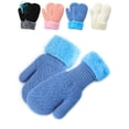 thumbnail image 1 of Deago Toddler Winter Mittens Gloves Baby Boys Girls Warm Gloves Infant Thicken Knit Mittens Kids (Blue), 1 of 9