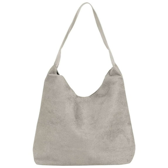 Deago Tote Bags for Women Suede Shoulder Bag Slouchy Bag Hobo Office Tote Handbag Purses (Beige)