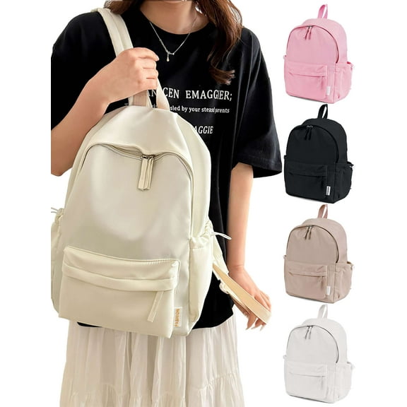 Deago Travel Backpack for Women Men Lightweight Casual High School Bag College Bookbag Daypack for Work (Khaki)