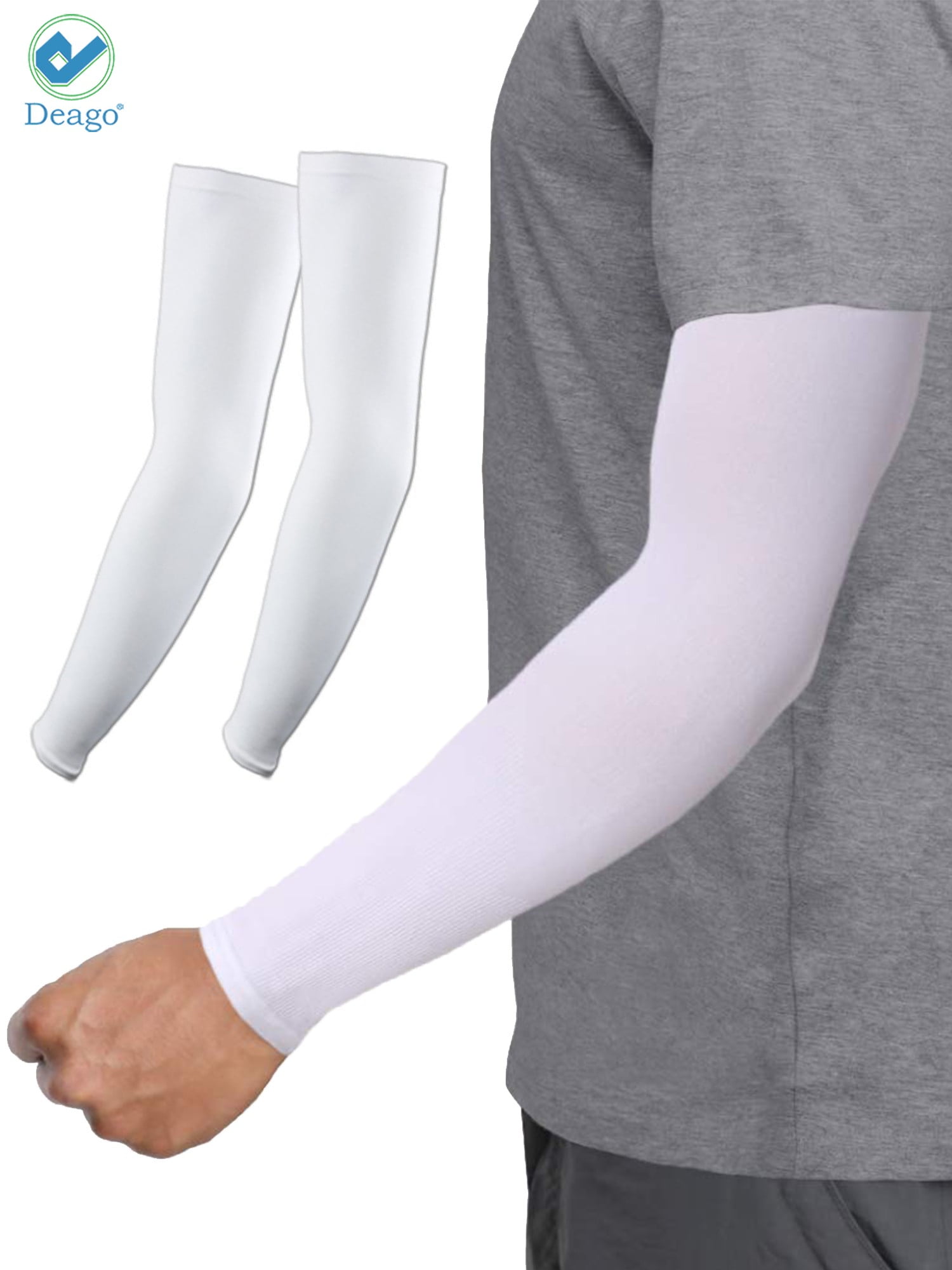 1Pair Cooling Arm Sleeves Cover UV Sunscreen Outdoor SPORTS Mens Women ❥