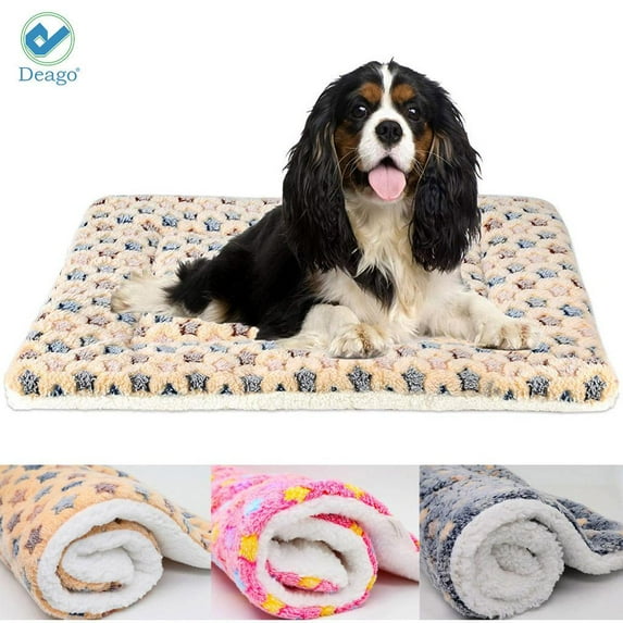Deago Ultra Soft Pet Dog/Cat Bed | Reversible Fleece Crate Bed Mat | Pet Bed Liner Blankets Covers for Large Small Medium Dog Cat