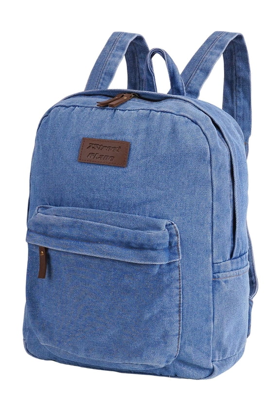 Vintage Denim Backpack for Women Men Jeans Laptop Backpack Retro Aesthetic Rucksack for College Travel Work (Blue)