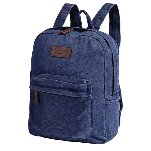 Deago Vintage Denim Backpack for Women Men Jeans Laptop Backpack Retro Aesthetic Rucksack for College Travel Work (Navy)