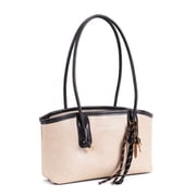 Deago Vintage Shoulder Bags for Women Y2k Fall Purse Top Handle Hobo Handbag PU Leather Tote Bag with Cute Pendant White
