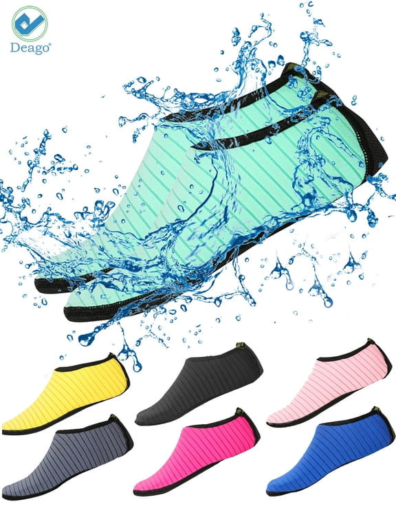Water Sports Shoes Beach Barefoot Socks Quick-Dry Swim Aqua Surf Yoga Exercise Sock Slip-on For Men Women Kids (Black,S)