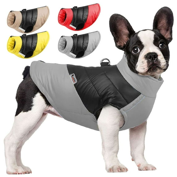 Deago Waterproof Dog Winter Jacket Vest Coat Warm Reflective Windproof Cold Weather Pet Clothes for Small Medium Large Dogs (Gray, 5XL)
