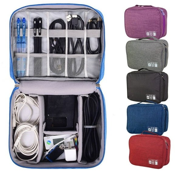 Deago Waterproof Electronics Accessories Organizer Travel Storage Hand Bag Cable USB Drive Case Pouch (Gray)