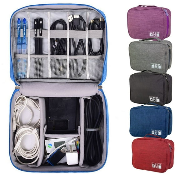 Deago Waterproof Electronics Accessories Organizer Travel Storage Hand Bag Cable USB Drive Case Pouch (Red)