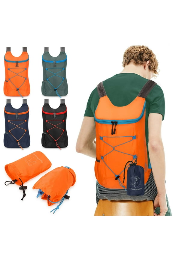 Waterproof Foldable Backpack Lightweight Packable Bag for Outdoor Sport Swimming Camping Daypack (Blue)