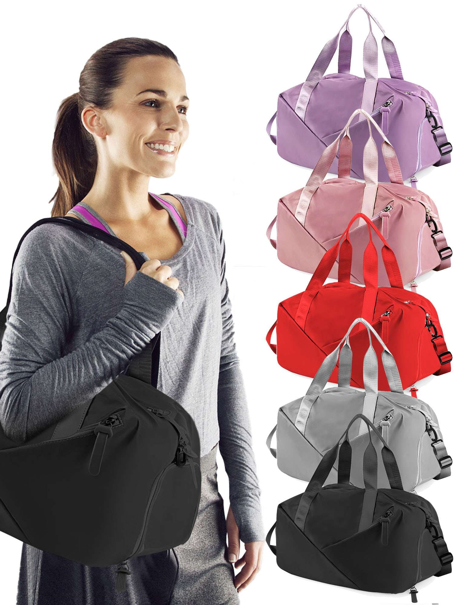 KARRESLY Women's Travel Duffel Bag - Waterproof Weekender Overnight Bag With Shoulder Strap, Sports & Gym Tote (Purple)