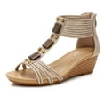thumbnail image 1 of Deago Wedge Sandals for Women Open Toe Casual Summer Roman High Heel Breathable Beach Sandals, 1 of 10