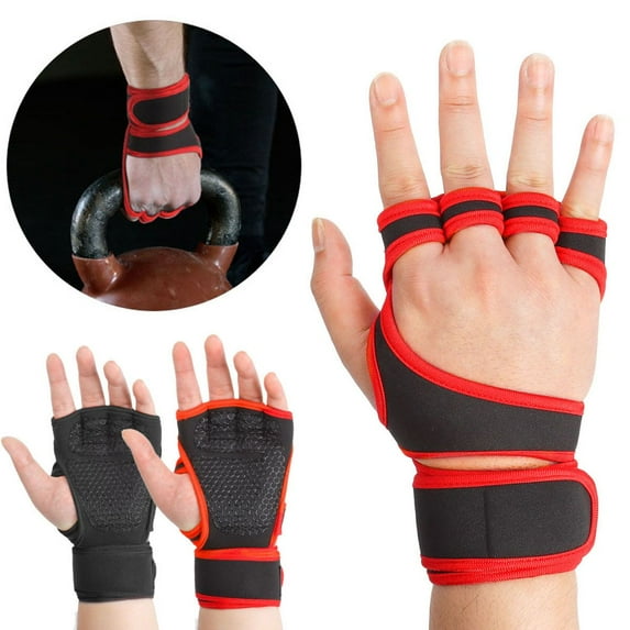 Deago Weight Lifting Workout Gloves with Wrist Wraps for Men and Women - Great for Gym Fitness, Cross Training, Hand Support & Weightlifting