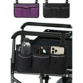thumbnail image 1 of Deago Wheelchair Side Bag Walker Bag Rollator Universal Organizer Pockets Wheelchair Scooter Side Bag for Sundries Wallet Snacks Storage Parts (Purple), 1 of 9