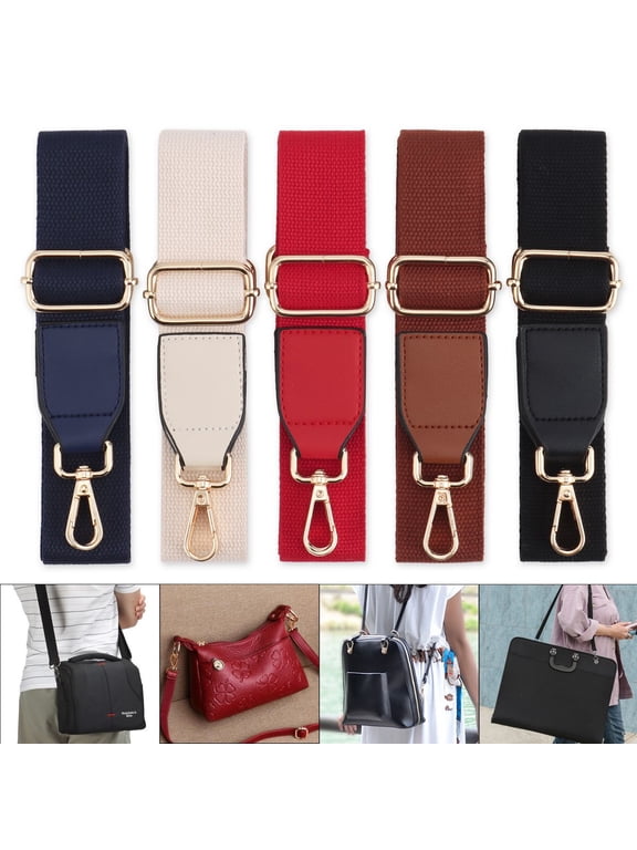 Wide Purse Strap Replacement Adjustable Canvas Crossbody Handbag Shoulder Bag Strap (Beige)