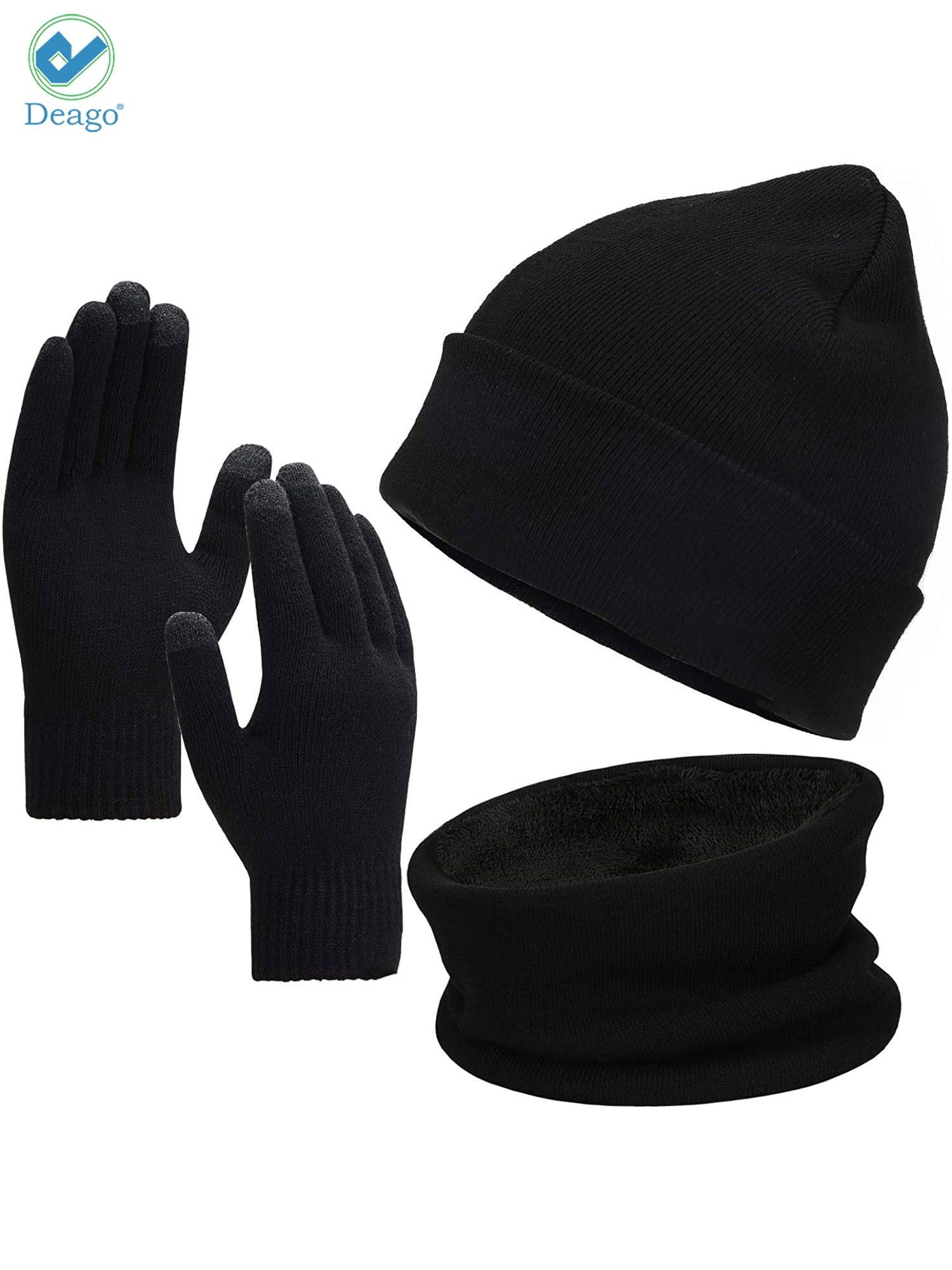9-Piece Winter Set: Knit Beanie, Neck Warmer, Touchscreen Gloves (3 Sets) - Fleece Lined For Men & Women - View #10