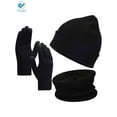thumbnail image 1 of Deago Winter Beanie Hat Scarf Touchscreen Gloves Set for Men and Women, Beanie Gloves Neck Warmer Set with Warm Knit Fleece Lined (Black), 1 of 7