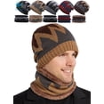 thumbnail image 1 of Deago Winter Beanie Hats Scarf Set Warm Knit Hats Skull Cap Neck Warmer with Thick Fleece Lined Winter Hat & Scarf for Men (Khaki), 1 of 8