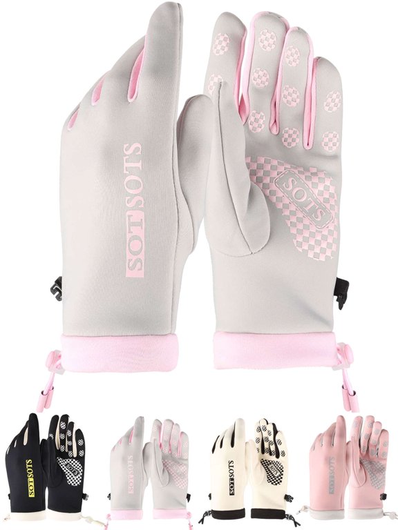 Winter Gloves Touch Screen Water Resistant Windproof Thermal for Running Cycling Driving Hiking for Men Women (Gray)