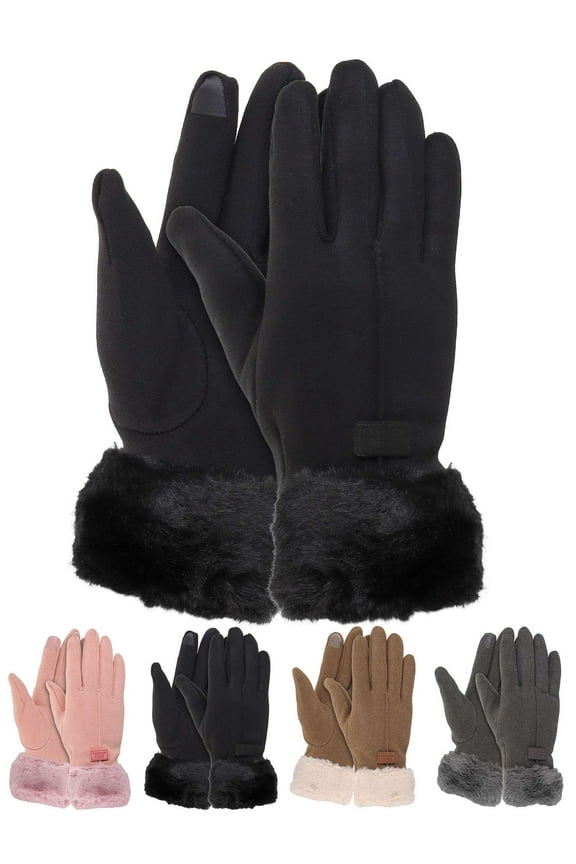 Winter Gloves for Women Touch Screen Cold Weather Thermal Warm Windproof Gloves Soft Thick Fleece Lining Glove (Black)