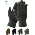 thumbnail image 1 of Deago Winter Knit Gloves for Men Touch Screen Texting Warm Gloves with Thermal Soft Lining Elastic Cuff (Gray), 1 of 10