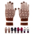thumbnail image 1 of Deago Winter Touchscreen Gloves for Men Women Warm Fleece Lined Knit Elastic Cuff Texting Gloves for Cold Weather (Khaki), 1 of 9