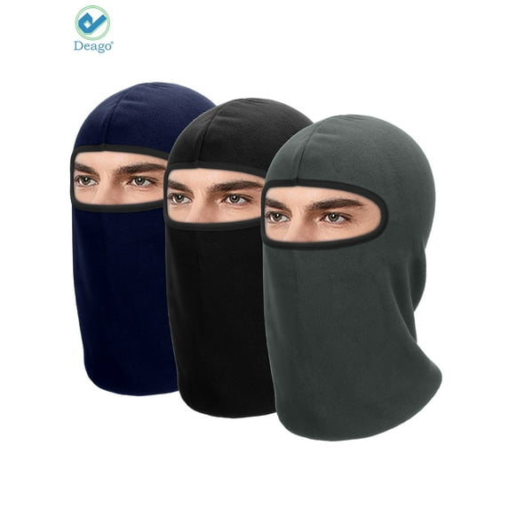 Deago Winter Windproof Fleece Ski Mask Balaclava Headwear Motorcycle Thermal Face Mask Bandanas (Navy)