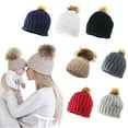 thumbnail image 1 of Deago Women Adult Child Winter Warmer Knit Wool Beanie Hat Ski Pom Pom Cap, 1 of 5