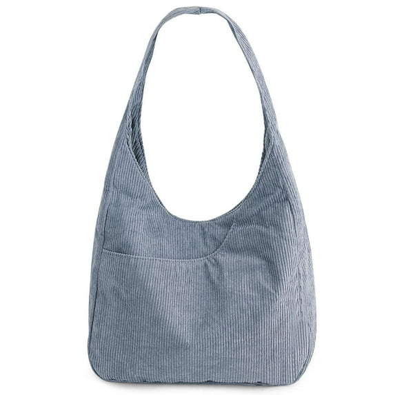 Deago Women Corduroy Tote Bag Hobo HandBags Large Capacity Casual Shoulder Bag with Inner Pockets (Gray)