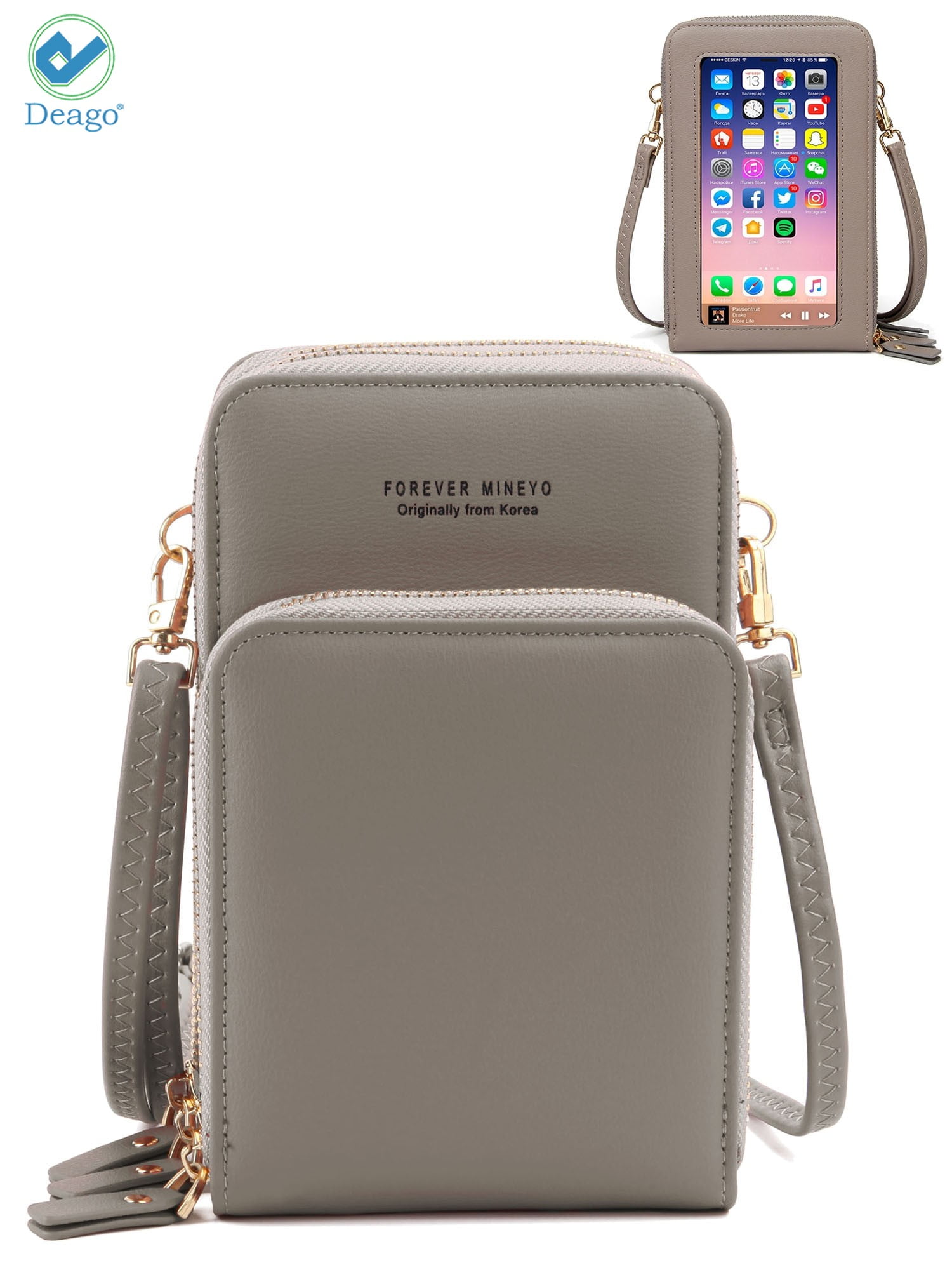 Deago Women Crossbody Cellphone Purse Touch Screen Bag RFID Blocking Wallet Handbag with Shoulder Strap Gray 021e9680 3550 4c60 a4b8 2fb197c09a4e.f9b1664fcfe40d5336db4320c7395ecf