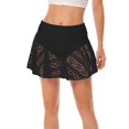 thumbnail image 1 of Deago Women Lace Crochet Swim Skirt Bikini Bottom Swimsuit Board Shorts Skort Swimdress (Black, 2XL), 1 of 10