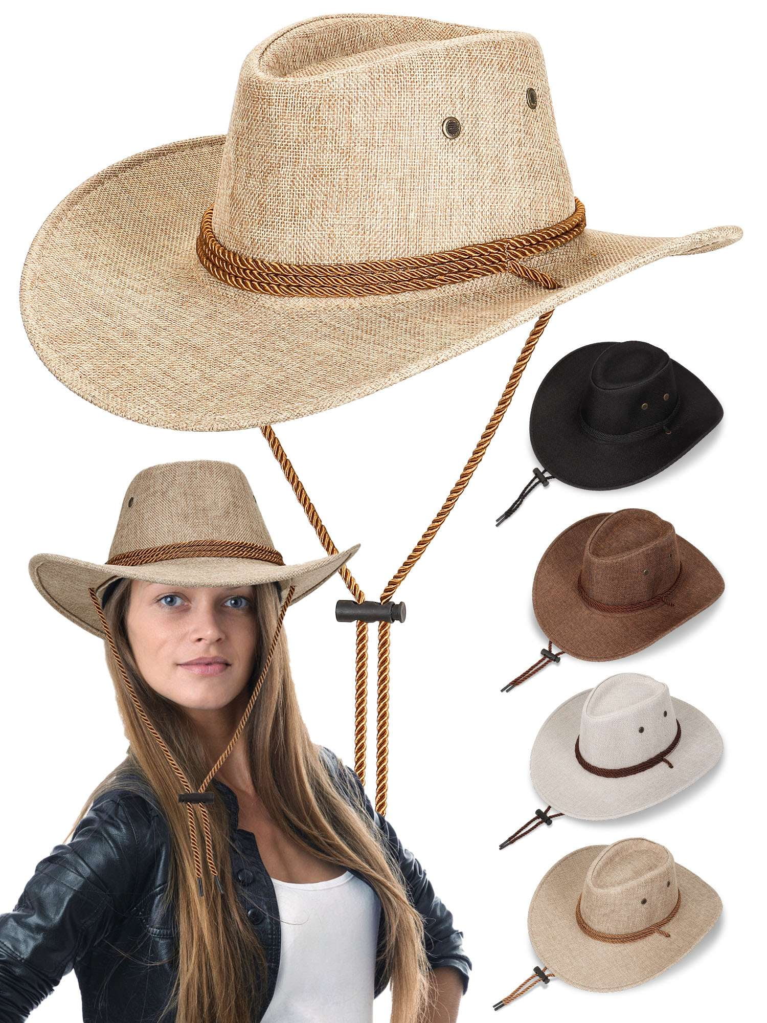 Deago Women Men Classic Felt Western Cowboy Hat Fedora 