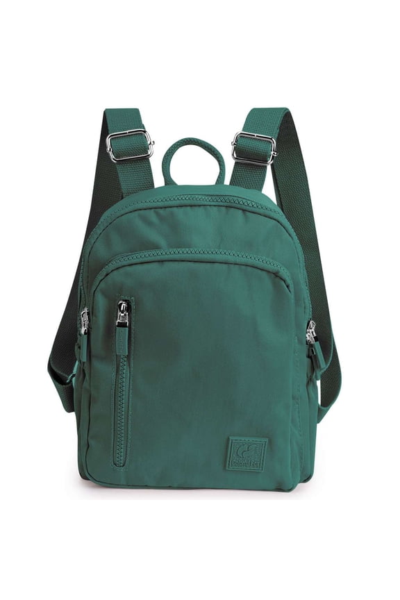 Women Mini Backpack Purse Waterproof Nylon Fashion College Bag Casual Lightweight Travel Daypack (Green)