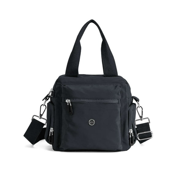 Deago Women Nylon Tote Purse Waterproof Multi-function Crossbody Shoulder Handbags Light Travel Messenger Bag (Black)