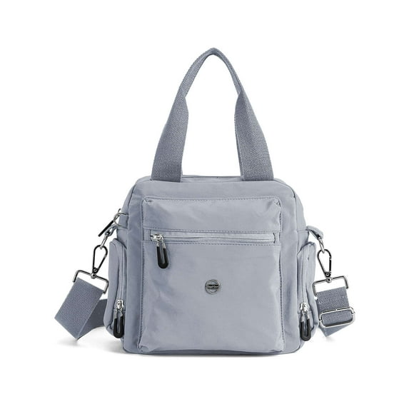 Deago Women Nylon Tote Purse Waterproof Multi-function Crossbody Shoulder Handbags Light Travel Messenger Bag (Gray)