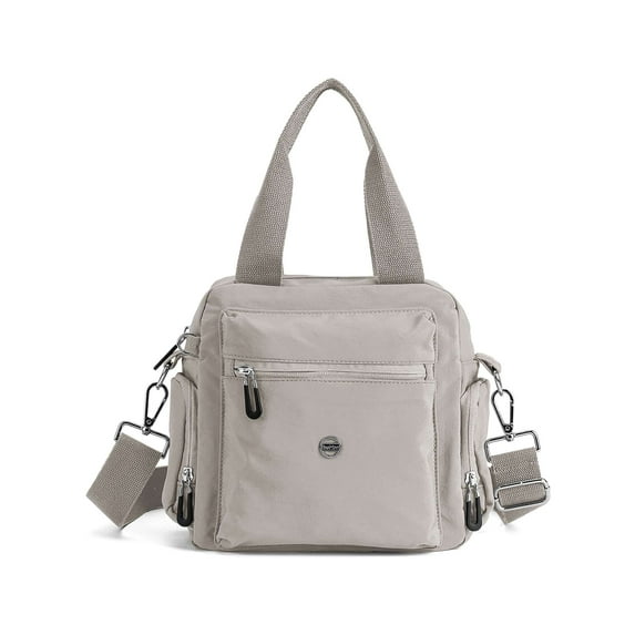 Deago Women Nylon Tote Purse Waterproof Multi-function Crossbody Shoulder Handbags Light Travel Messenger Bag (Khaki)