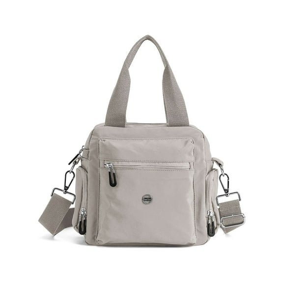 Deago Women Nylon Tote Purse Waterproof Multi-function Crossbody Shoulder Handbags Light Travel Messenger Bag (Khaki)